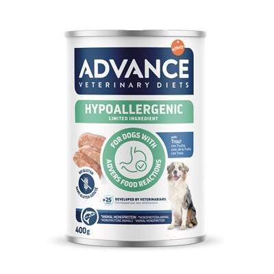 ADVANCE VETERINARY DIET DOG HYPOALLERGENIC TROUT 6X400 GR