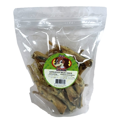 Petsnack Kippenpoten Gerookt Bruin hondensnacks gedroogd