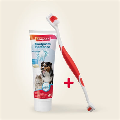 Beaphar Tandpasta en Borstel Combi-pack vachtverzorging hond