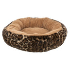 Trixie Hondenmand Leo Soft Rond Pluche Bruin / Panterprint 50 cm