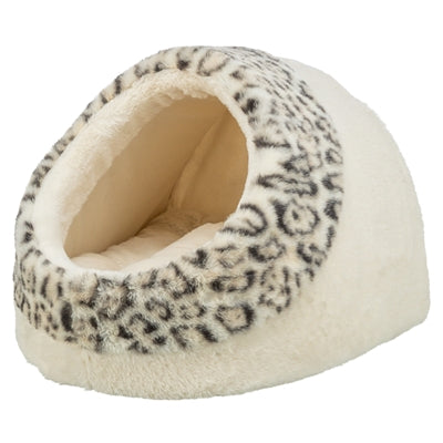 TRIXIE KATTENMAND IGLO LEO  SOFT PLUCHE CREME / PANTERPRINT 35X41X26 CM