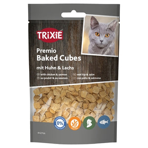 Trixie Premio Baked Cubes Met Kip en Zalm kattensnacks gedroogd 50 gr