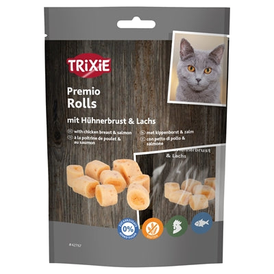 TRIXIE PREMIO ROLLS MET KIPPENBORST EN ZALM 50 GR