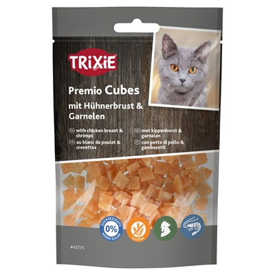 TRIXIE PREMIO CUBES MET KIPPENBORST EN GARNALEN 50 GR