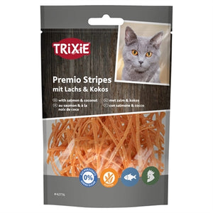Trixie Premio Stripes Met Zalm en Kokos kattensnacks gedroogd 50 gr
