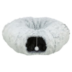 Trixie Harvey Pluche Speeltunnel / Donut Wit / Grijs kattenspeelgoed 160x25 cm