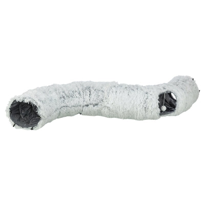 Trixie Harvey Pluche Speeltunnel / Donut Wit / Grijs kattenspeelgoed 160x25 cm