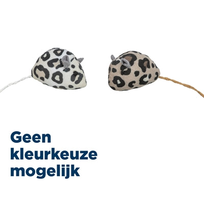 TRIXIE PLUCHE MUIS PANTERPRINT MET KATTENKRUID / CATNIP ASSORTI 5 CM 2 ST