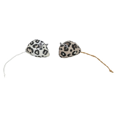 Trixie Pluche Muis Panterprint Met Kattenkruid / Catnip Assorti kattenspeelgoed 5 cm 2 st