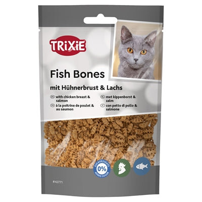 TRIXIE FISH BONES MET KIPPENBORST EN ZALM 50 GR