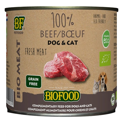 BIOFOOD ORGANIC KAT 100% RUND BLIK 12X200 GR