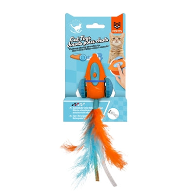Fofos Interactieve Race Wagen Met Veren kattenspeelgoed 19x5X3 cm