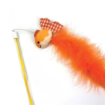 Happy Pet Tabby Patch Kattenhengel Goudvis Oranje kattenspeelgoed 40x7,5 cm