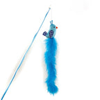 Happy Pet Tabby Patch Kattenhengel Vogel Blauw kattenspeelgoed 40x7,5 cm