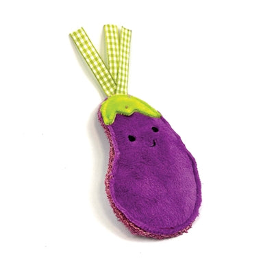 Happy Pet Tabby Patch Aubergines Met Catnip kattenspeelgoed 12 cm en 15 cm