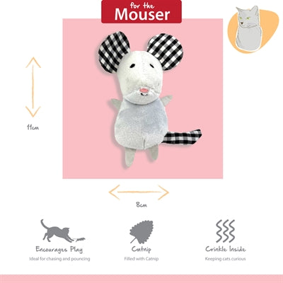 Happy Pet Tabby Patch Muizen kattenspeelgoed 11 cm en 9 cm