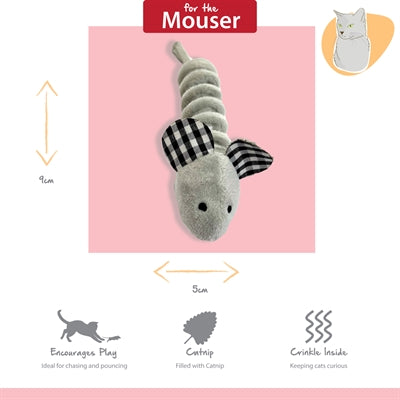Happy Pet Tabby Patch Muizen kattenspeelgoed 11 cm en 9 cm