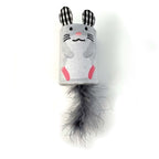 Happy Pet Tabby Patch Muis Ratel en Roller Grijs kattenspeelgoed 18x7X7 cm