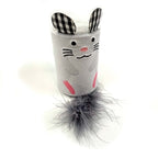 Happy Pet Tabby Patch Muis Ratel en Roller Grijs kattenspeelgoed 18x7X7 cm