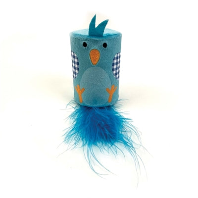 Happy Pet Tabby Patch Vogel Ratel en Roller Blauw kattenspeelgoed 18x7X7 cm