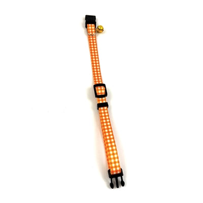Happy Pet Tabby Patch Halsband Kat Ruit Oranje kattenspeelgoed 18-30x1 cm
