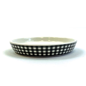 Happy Pet Tabby Patch Voerbak Kat Ruit Keramisch Zwart / Wit kattenspeelgoed 15x15x2 cm