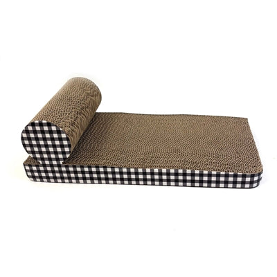 Happy Pet Tabby Patch Krabmat Chaise Lounge Karton kattenspeelgoed 46x22x14 cm