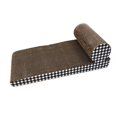 Happy Pet Tabby Patch Krabmat Chaise Lounge Karton kattenspeelgoed 46x22x14 cm