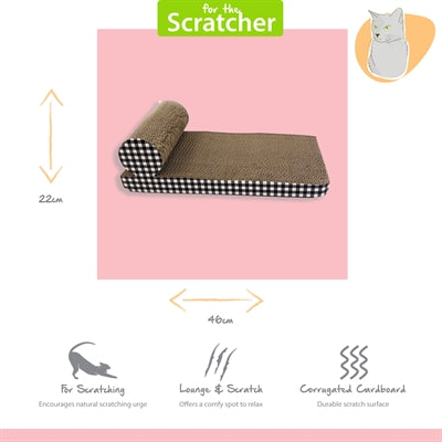 Happy Pet Tabby Patch Krabmat Chaise Lounge Karton kattenspeelgoed 46x22x14 cm