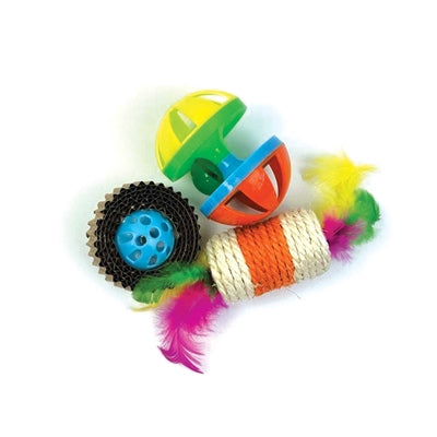 Happy Pet Tabby Patch Ratel / Roller / Krabspeeltje kattenspeelgoed 9x7,5x7 cm
