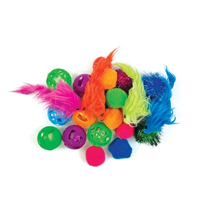 Happy Pet Tabby Patch Variatie Pack Speeltjes kattenspeelgoed 16,5x15x4 cm 24 st