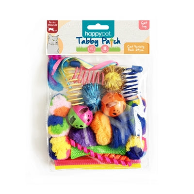 Happy Pet Tabby Patch Variatie Pack Speeltjes kattenspeelgoed 16,5x15x4 cm 24 st