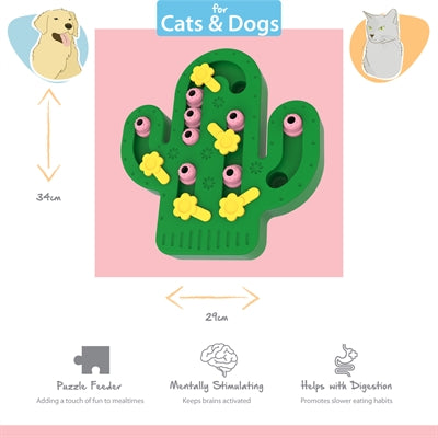 Happy Pet Tabby Patch Cactus Puzzel Intelligentie Speelgoed kattenspeelgoed 34x29x4 cm