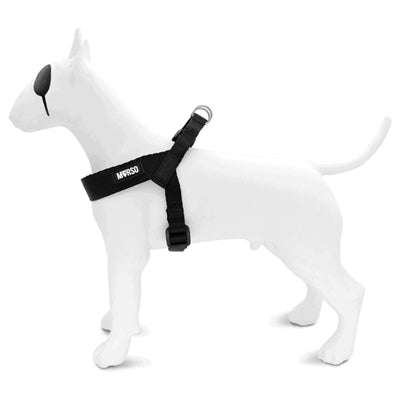 Morso Mini Hondentuig Verstelbaar Gerecycle Zwart hondenhalsband hondenriem nylon 29-38x2,5 cm