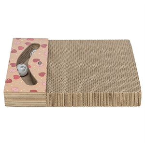 Trixie Krabplank Hartjes Met Ballen Rechthoekig Karton Abrikoos krabpaal 38x30x5 cm