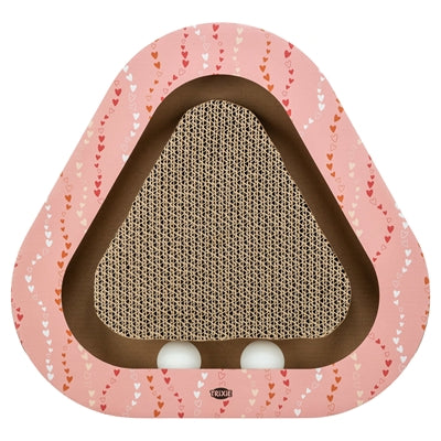 Trixie Krabplank Hartjes Met Ballen Driehoekig Karton Zalm krabpaal 36x36x5 cm