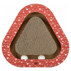 Trixie Krabplank Hartjes Met Ballen Driehoekig Karton Rood krabpaal 36x36x5 cm