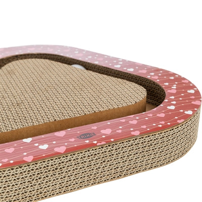 Trixie Krabplank Hartjes Met Ballen Driehoekig Karton Rood krabpaal 36x36x5 cm