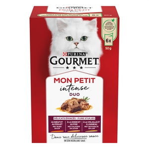 Gourmet Mon Petit Duo Vlees kattenvoer natvoer 6x50 gr