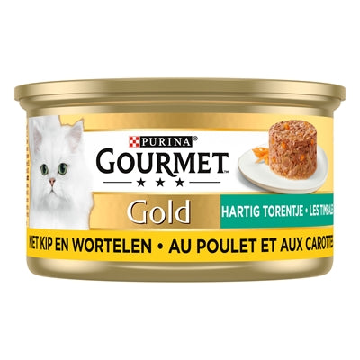 Gourmet Gold Hartig Torentje Kip / Wortel kattenvoer natvoer 24x85 gr