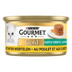 Gourmet Gold Hartig Torentje Kip / Wortel kattenvoer natvoer 24x85 gr