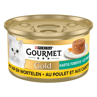 Gourmet Gold Hartig Torentje Kip / Wortel kattenvoer natvoer 24x85 gr