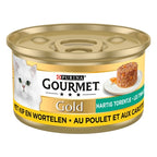 Gourmet Gold Hartig Torentje Kip / Wortel kattenvoer natvoer 24x85 gr