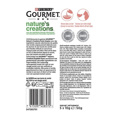 Gourmet Natures Creations Puree Zalm kattensnacks zacht 11x5X10 gr