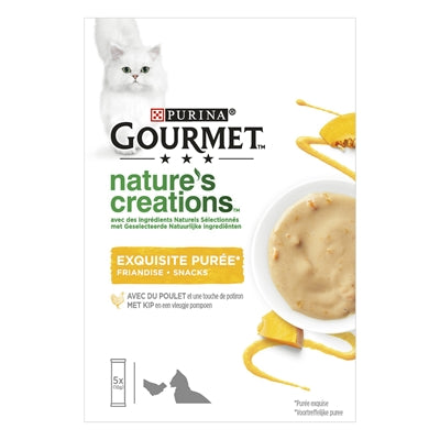 Gourmet Natures Creations Puree Kip kattensnacks zacht 11x5X10 gr