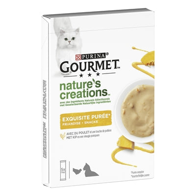 Gourmet Natures Creations Puree Kip kattensnacks zacht 11x5X10 gr
