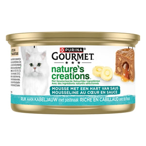 Gourmet Natures Creations Hart Van Saus Kabeljauw kattenvoer natvoer 24x85 gr