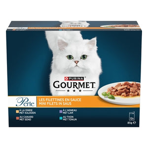 Gourmet Perle Mini Filets in Saus Eend kattenvoer natvoer 12x85 gr