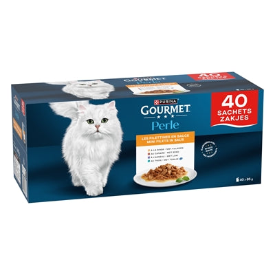 Gourmet Perle Mini Filets in Saus Multipack kattenvoer natvoer 40x85 gr