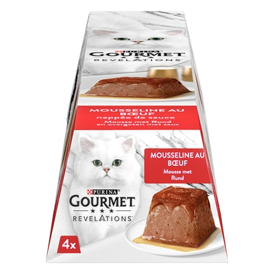 Gourmet Revelations Mousse Met Rund kattenvoer natvoer 4x57 gr